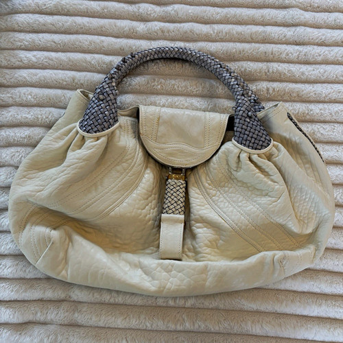 Fendi ivory zucca satchel - zucca,