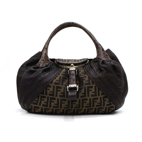 Fendi brown leather canvas - fendi,